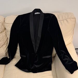 Bailey 44 Black Velvet Jacket with Satin Trim